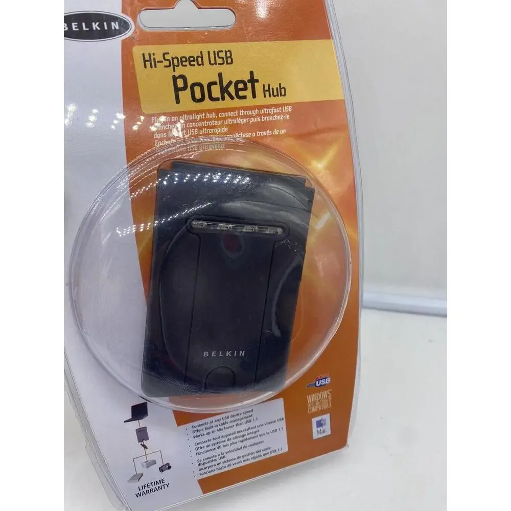 Belkin Hi-Speed USB 2.0 Pocket Hub New SEALED 40X Faster P44210-C
